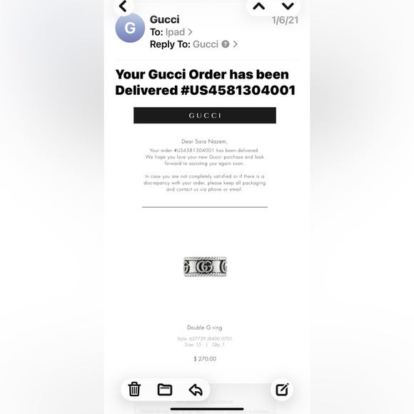 Gucci Women's Ring - Picture 5 of 5